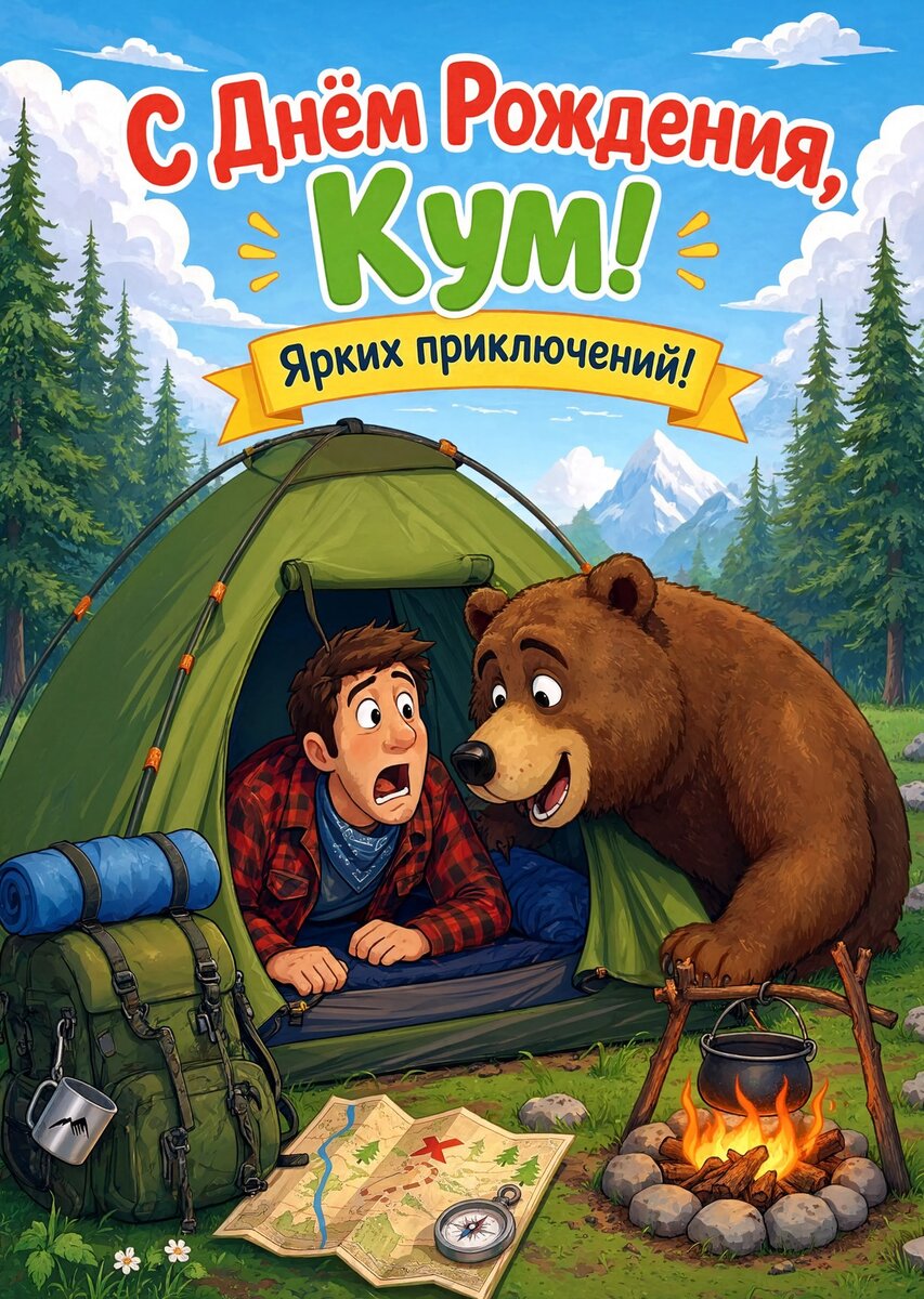 Открытка "С днем рождения куму" #5