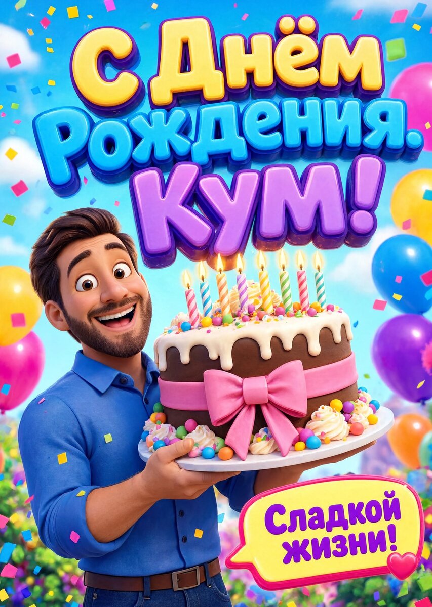 Открытка "С днем рождения куму" #50