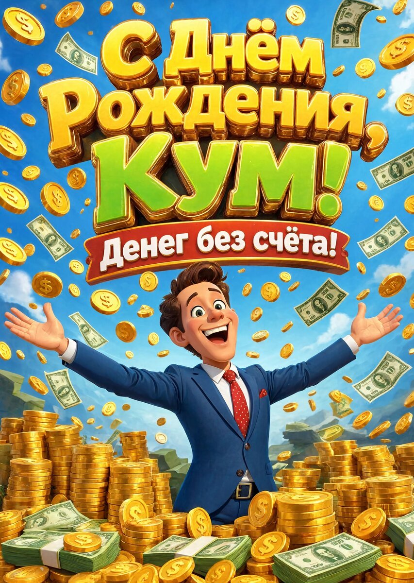 Открытка "С днем рождения куму" #54