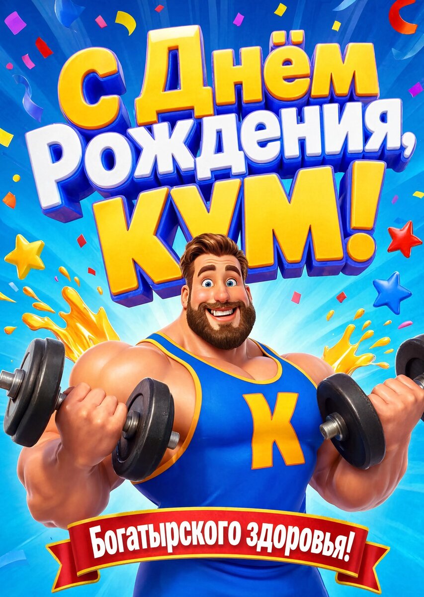 Открытка "С днем рождения куму" #56