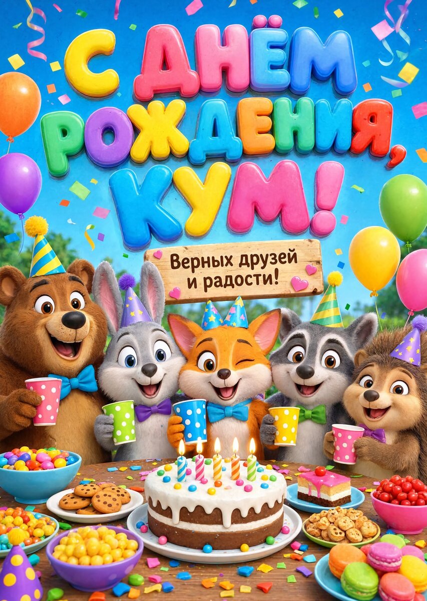Открытка "С днем рождения куму" #59