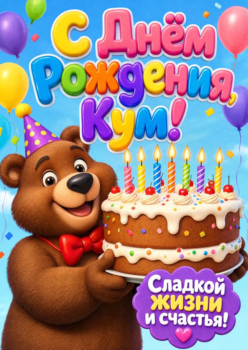 Открытка "С днем рождения куму" #62