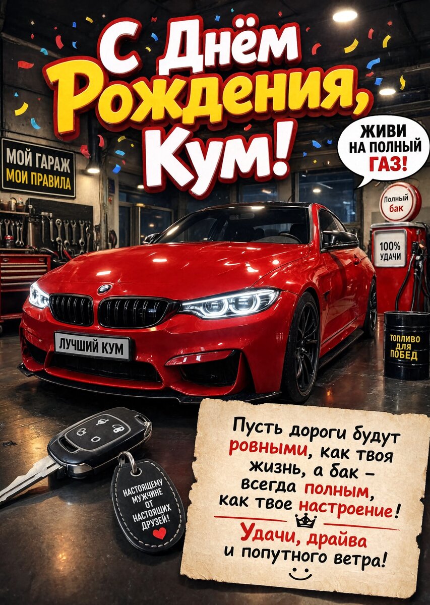 Открытка "С днем рождения куму" #76