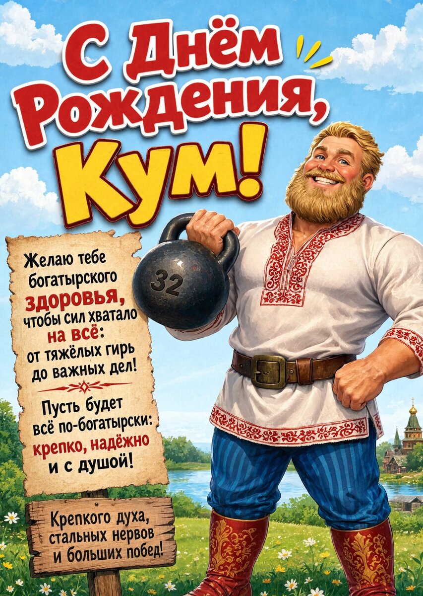 Открытка "С днем рождения куму" #80