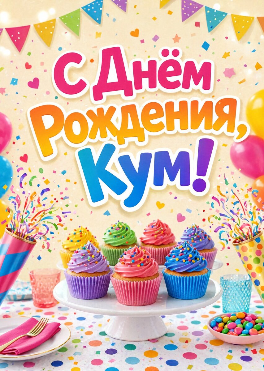 Открытка "С днем рождения куму" #91