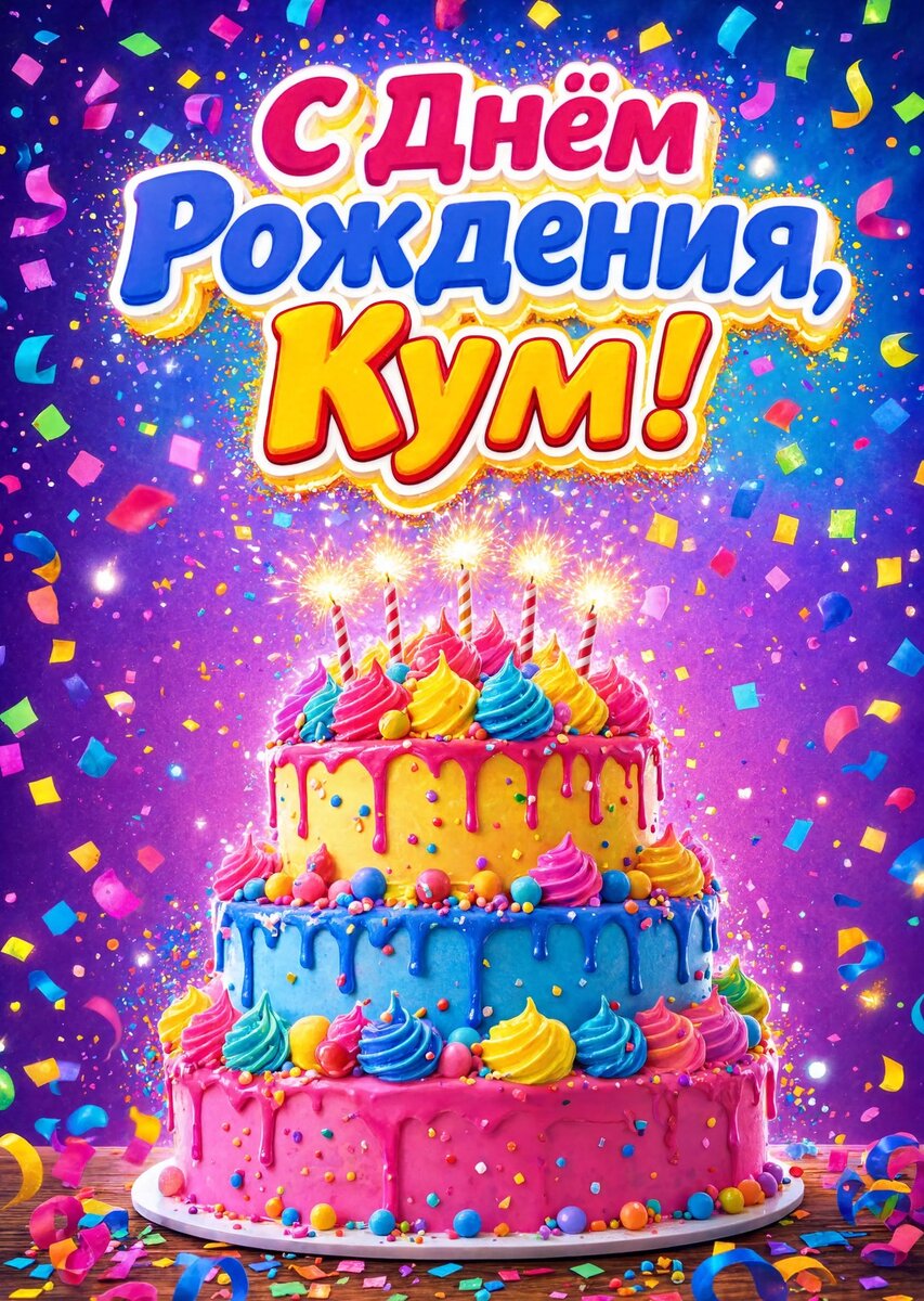Открытка "С днем рождения куму" #92