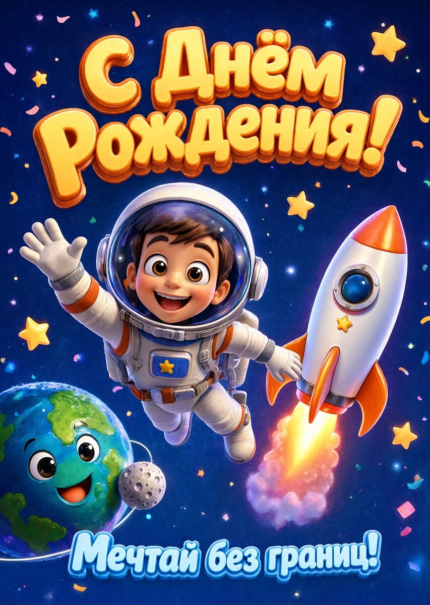 Открытка С днем рождения мальчику #10