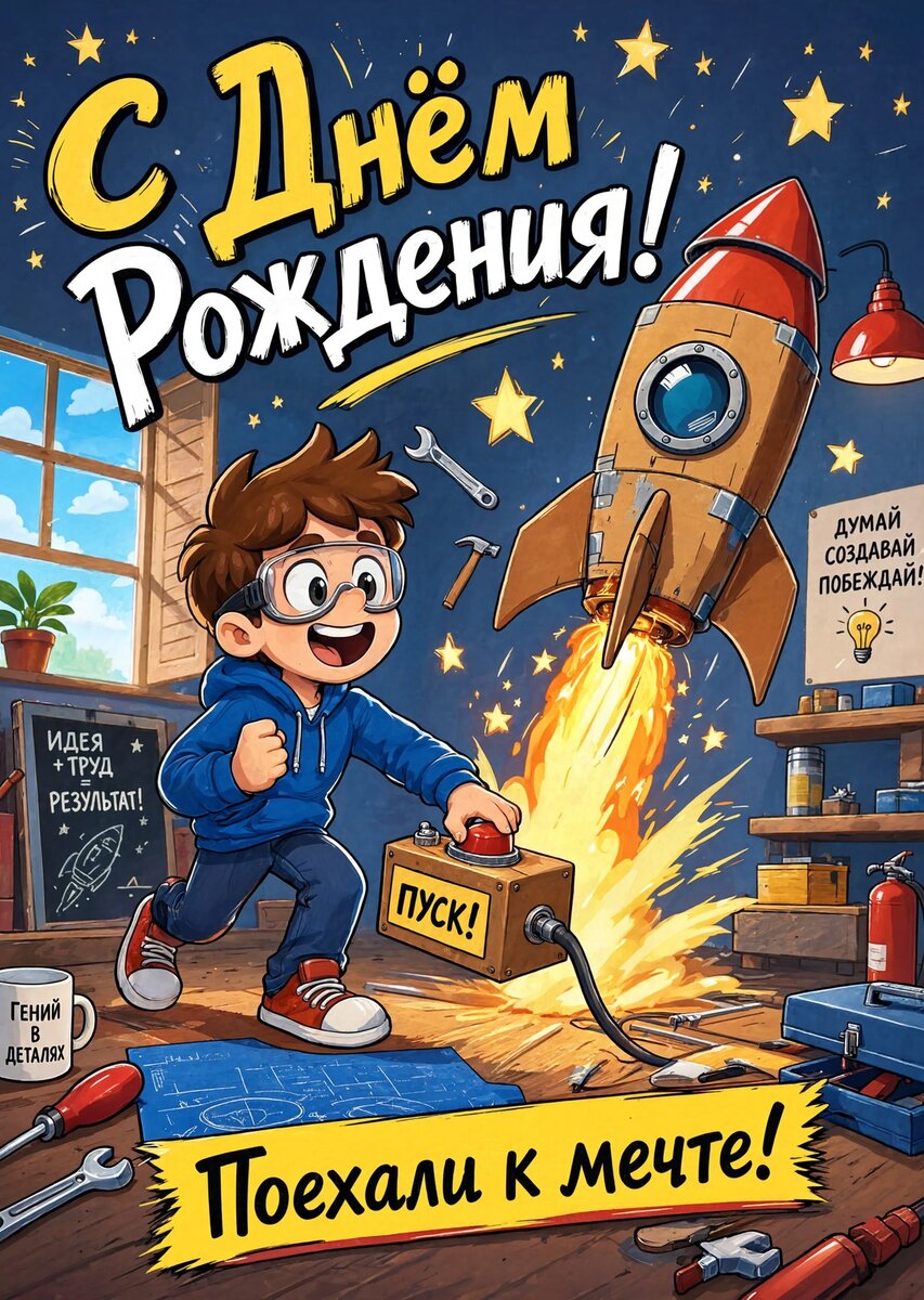 Открытка С днем рождения мальчику #13