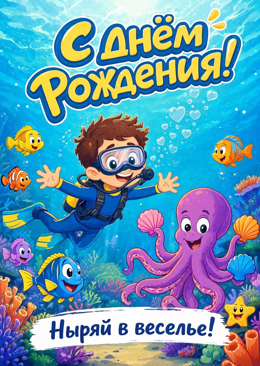 Открытка С днем рождения мальчику #14