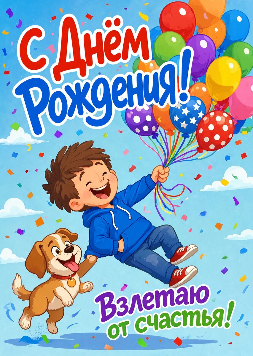 Открытка С днем рождения мальчику #18