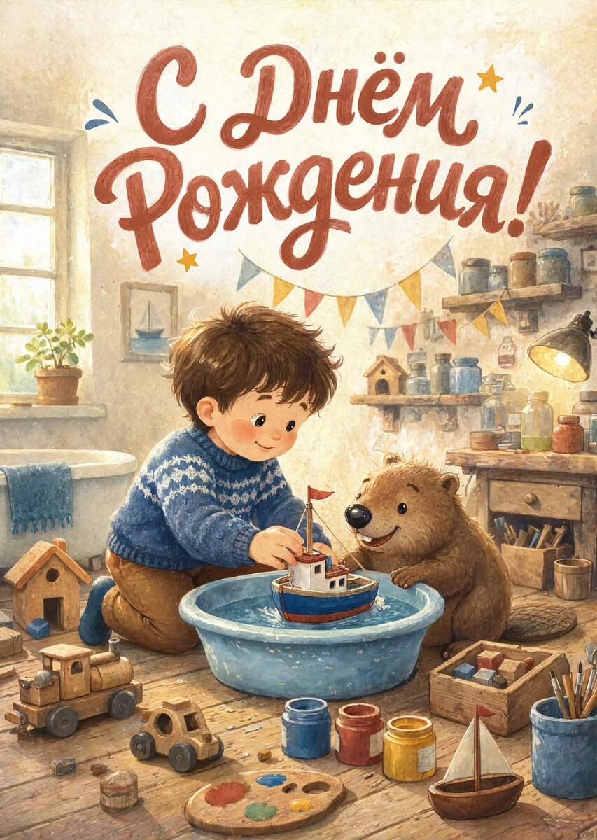 Открытка С днем рождения мальчику #38