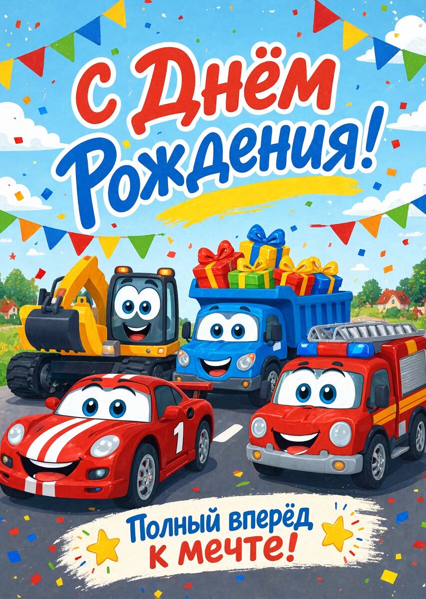 Открытка С днем рождения мальчику #75