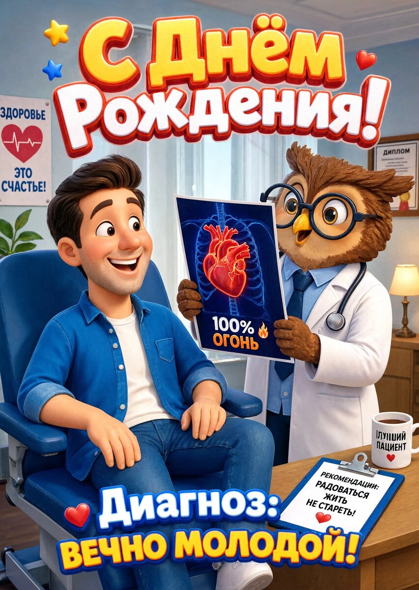 Открытка С днем рождения мужчине #48