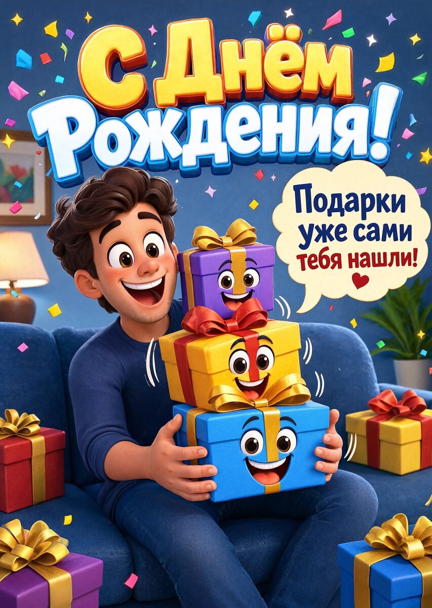 Открытка С днем рождения мужчине #50