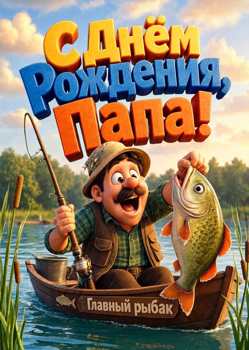 Открытка "С днём рождения папе" #10