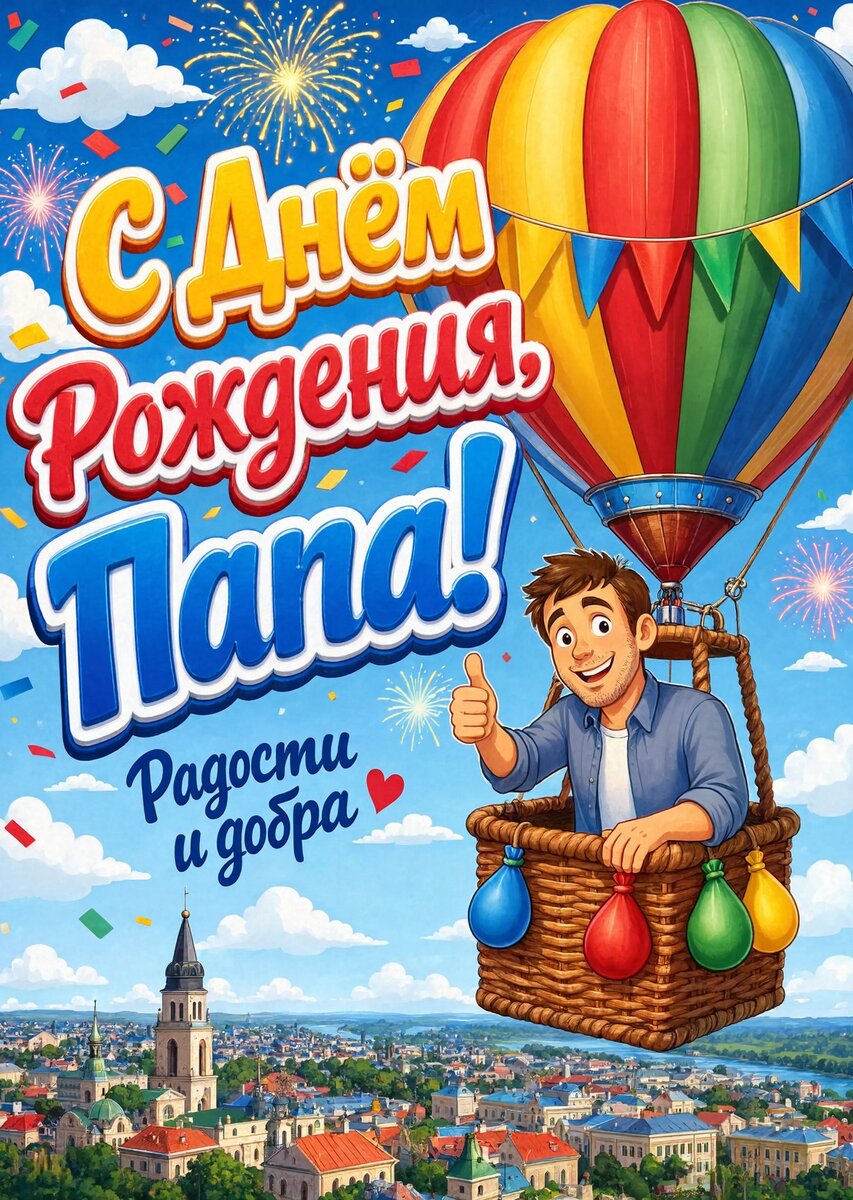Открытка "С днём рождения папе" #16