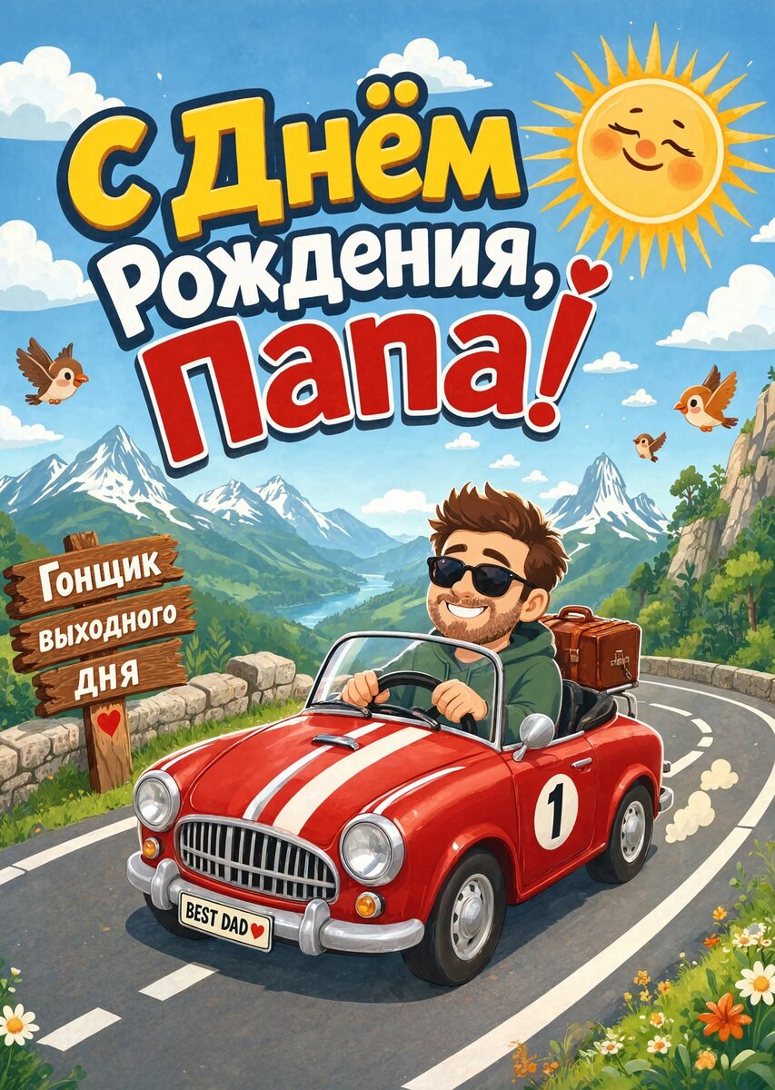 Открытка "С днём рождения папе" #22