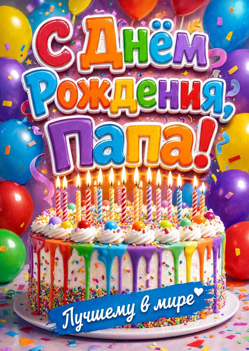 Открытка "С днём рождения папе" #37