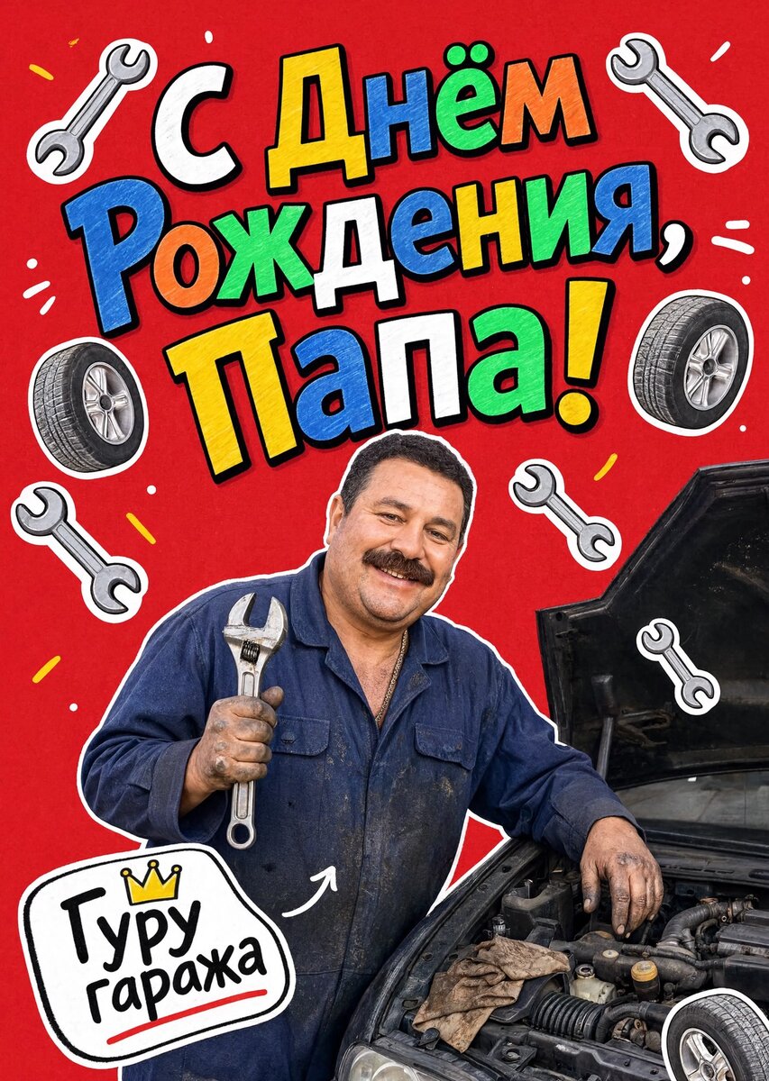 Открытка "С днём рождения папе" #43