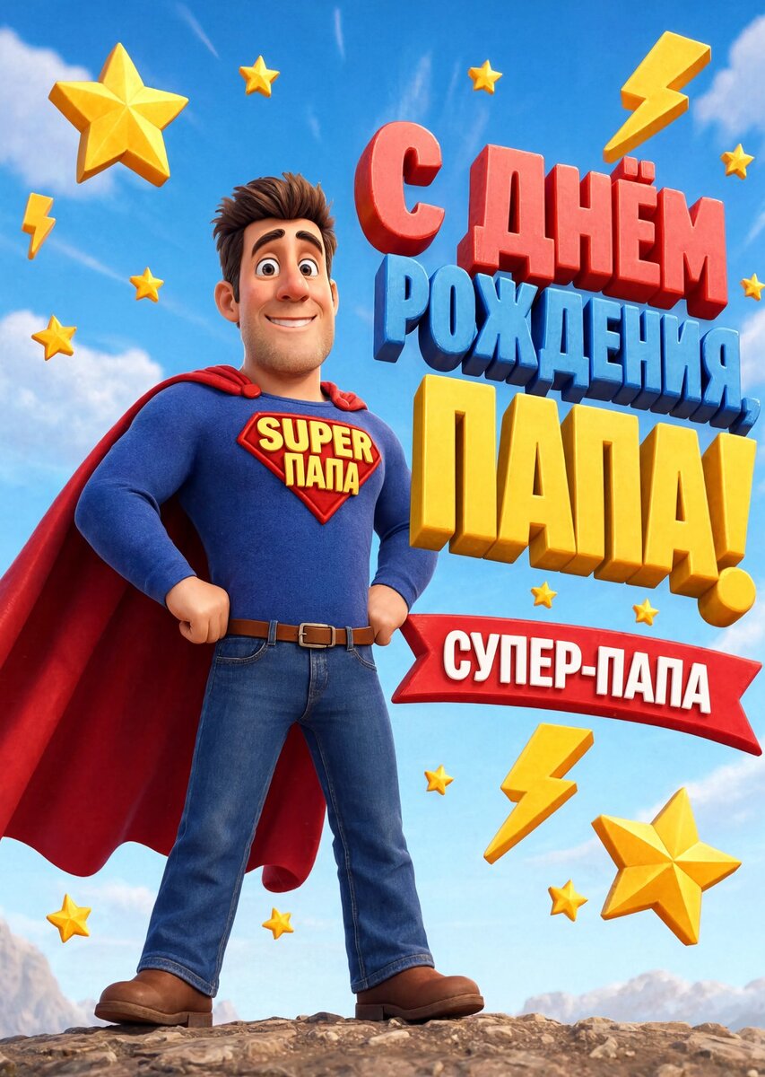 Открытка "С днём рождения папе" #5