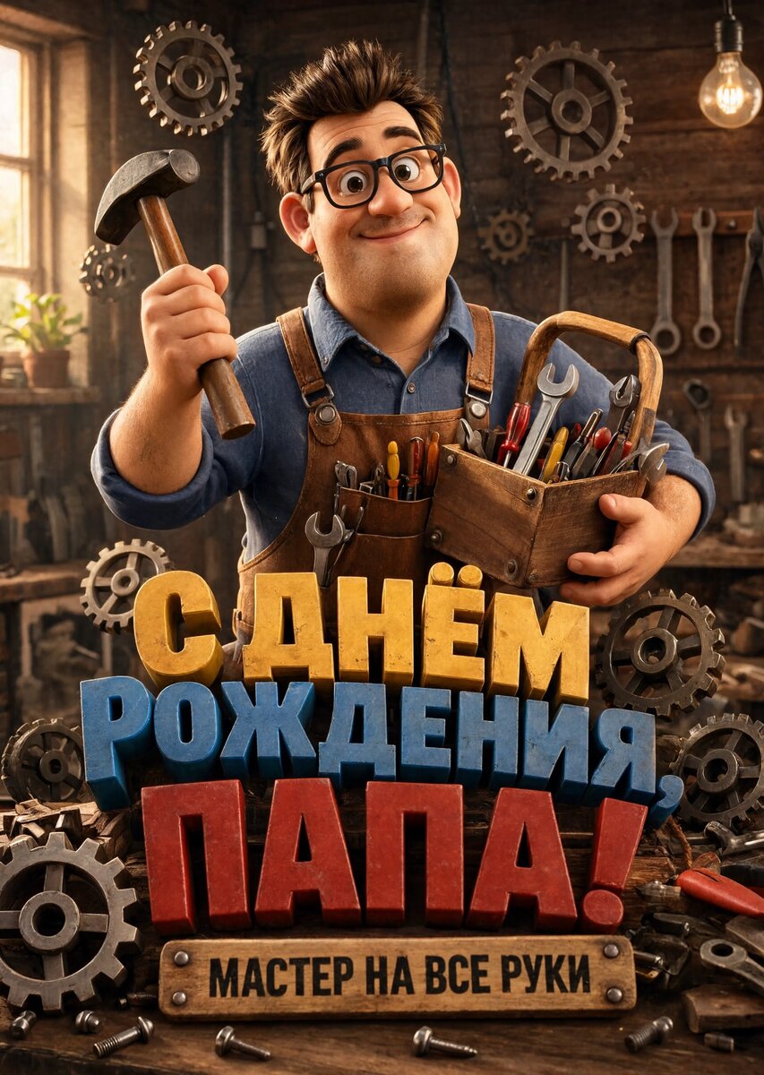 Открытка "С днём рождения папе" #7