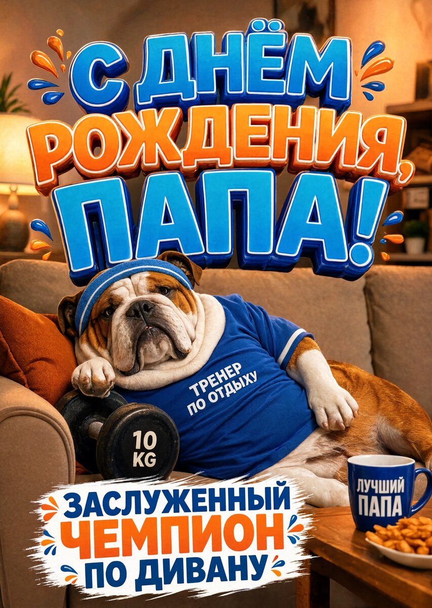 Открытка "С днём рождения папе" #75