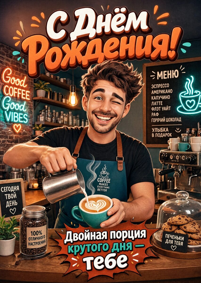 Открытка "С днём рождения парню" #42