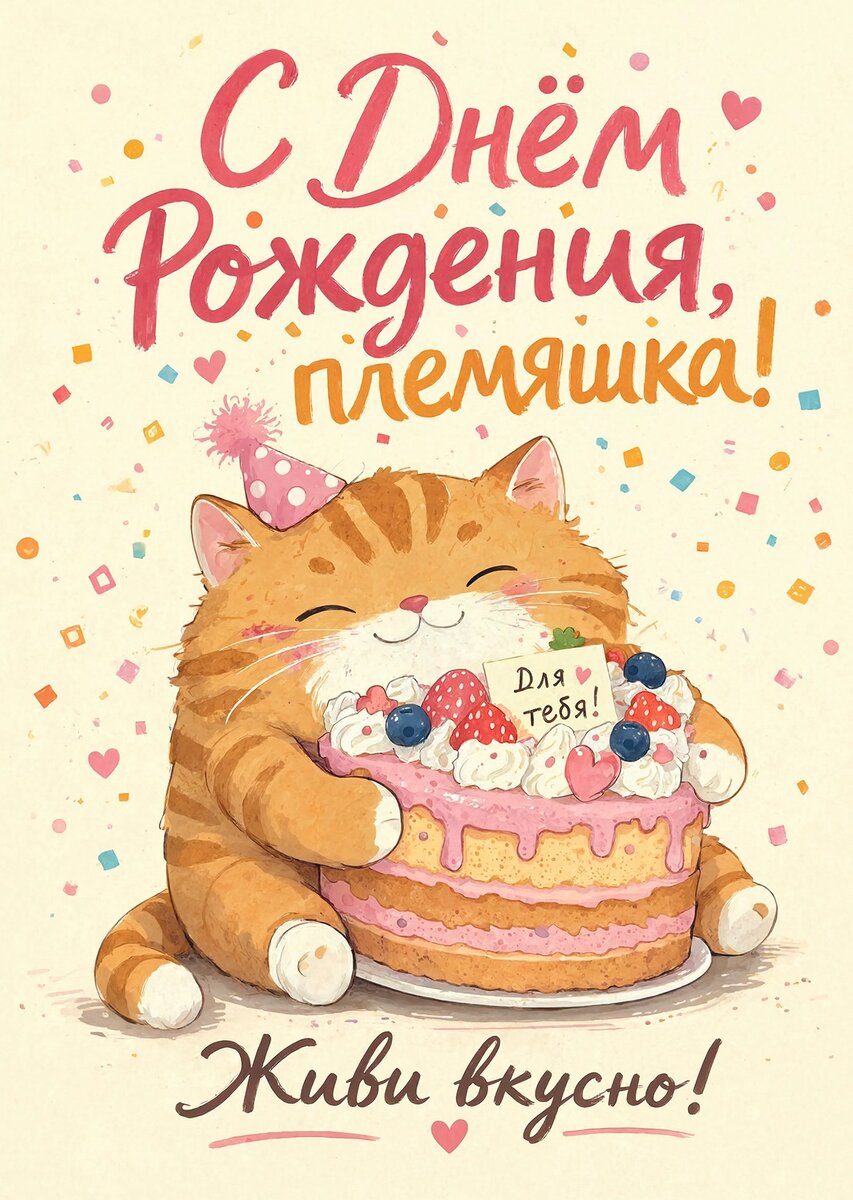 Открытка "С днем рождения племяннице" #1