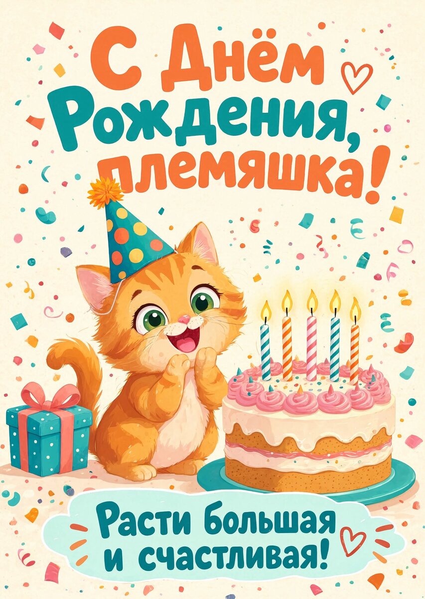 Открытка "С днем рождения племяннице" #24