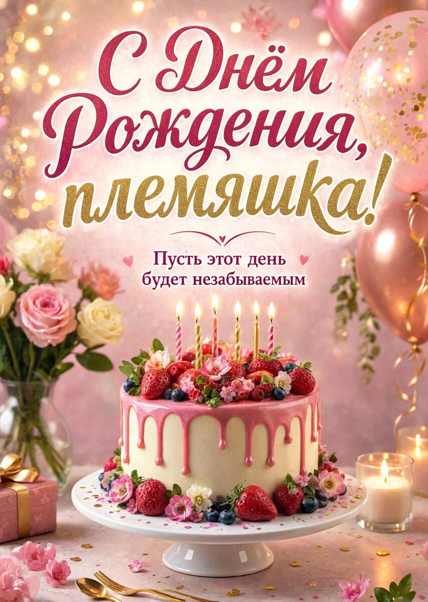 Открытка "С днем рождения племяннице" #51