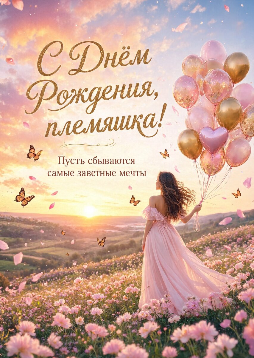 Открытка "С днем рождения племяннице" #52