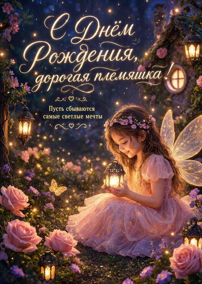Открытка "С днем рождения племяннице" #57