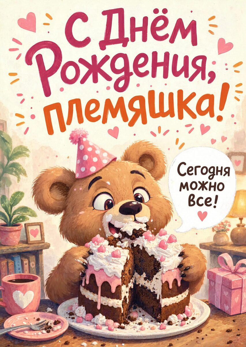 Открытка "С днем рождения племяннице" #6