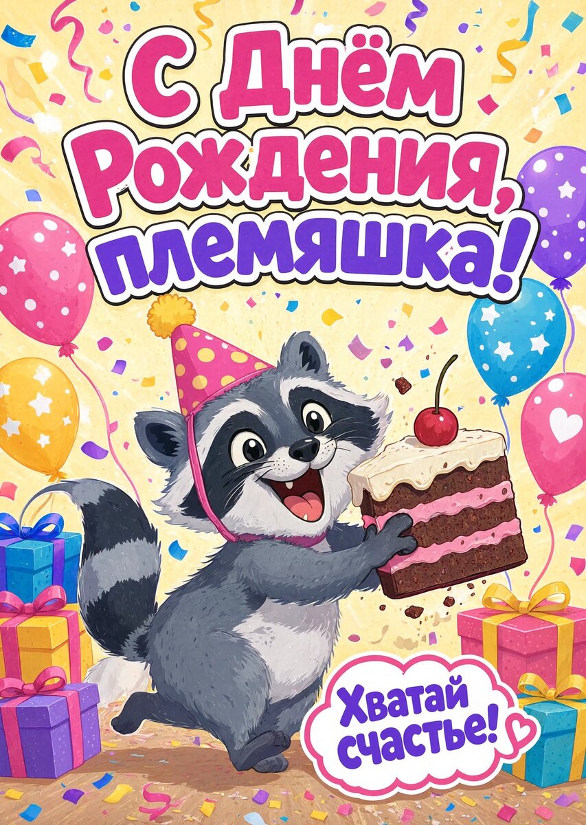 Открытка "С днем рождения племяннице" #7