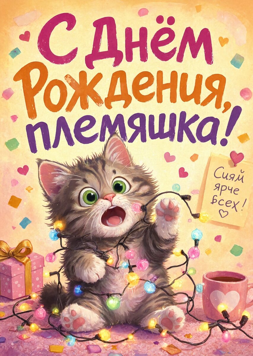 Открытка "С днем рождения племяннице" #9