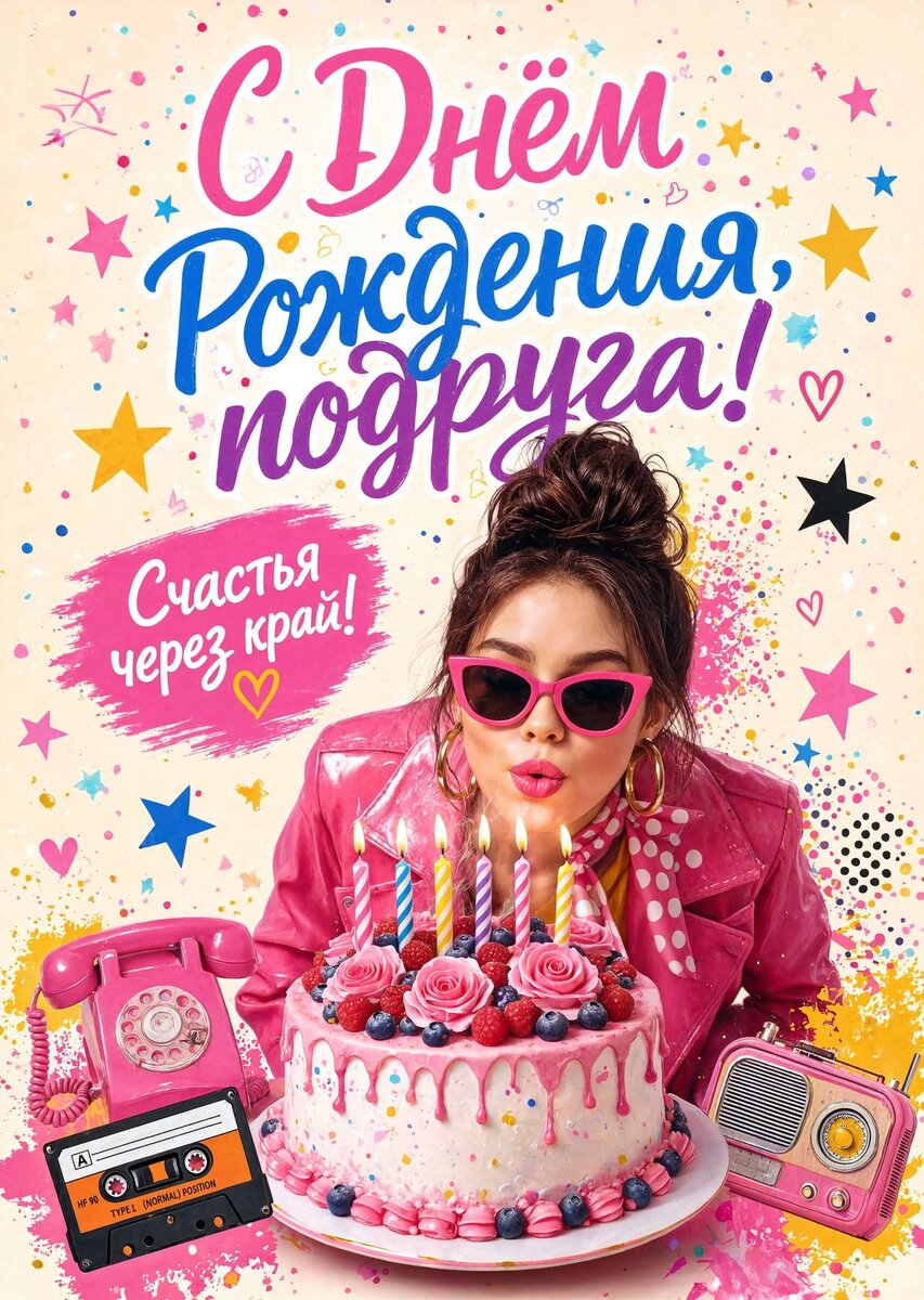 Открытка С Днём Рождения Подруга #1