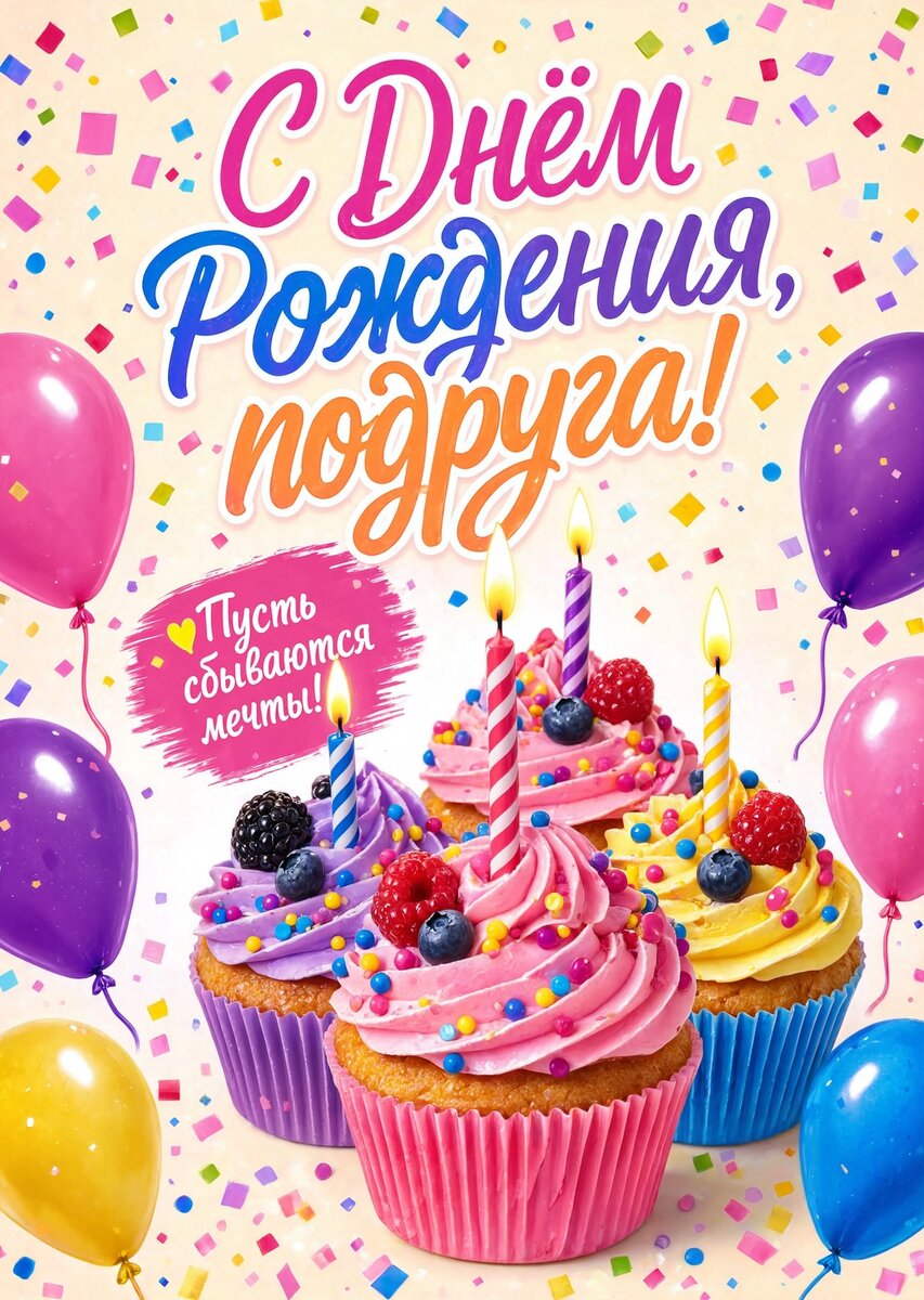 Открытка С Днём Рождения Подруга #11