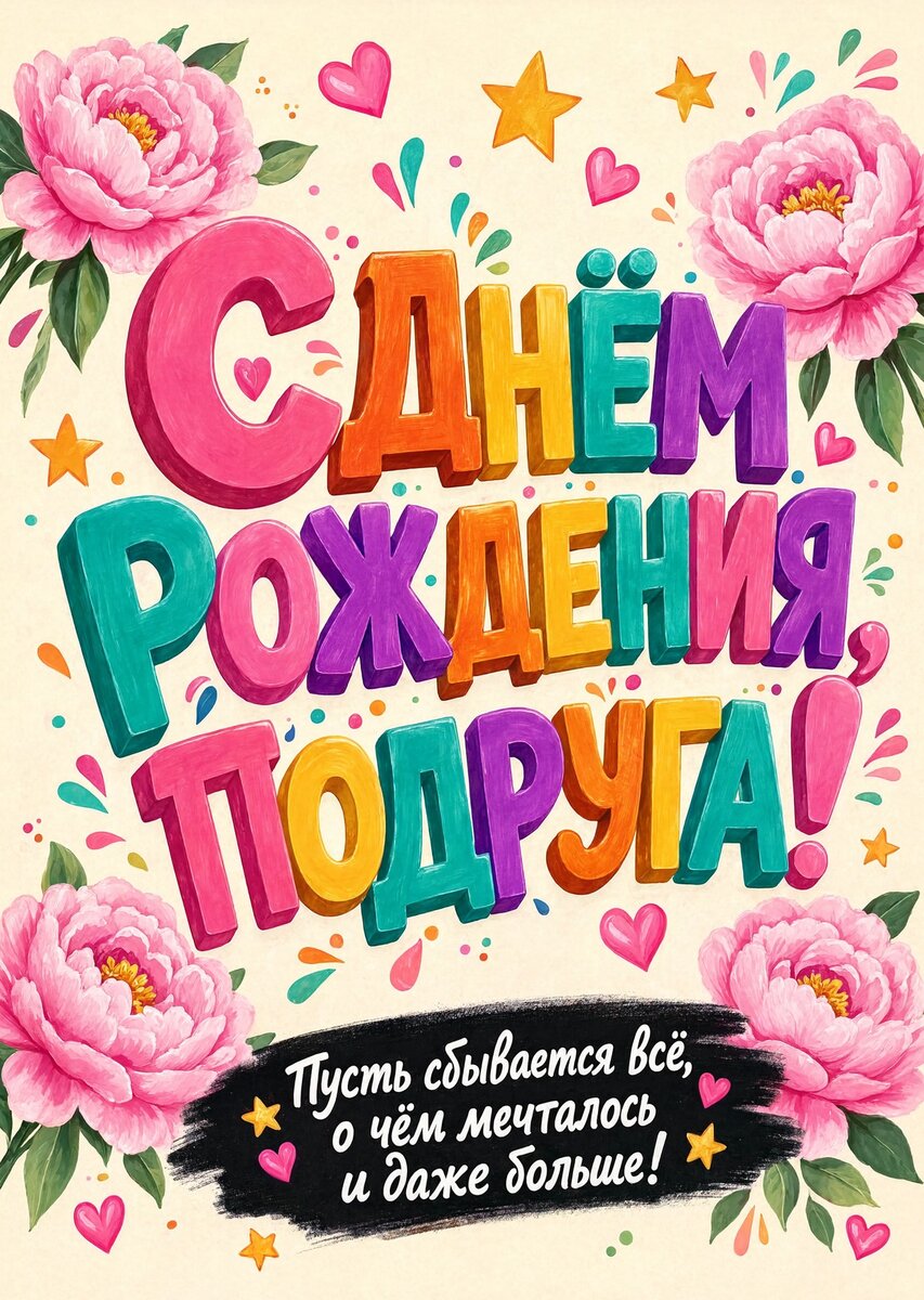 Открытка С Днём Рождения Подруга #12