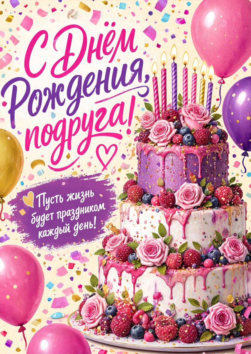 Открытка С Днём Рождения Подруга #15