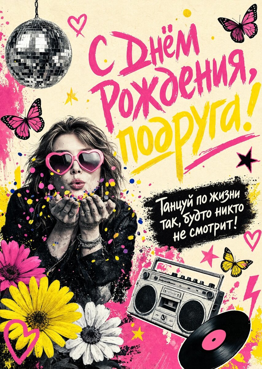 Открытка С Днём Рождения Подруга #16