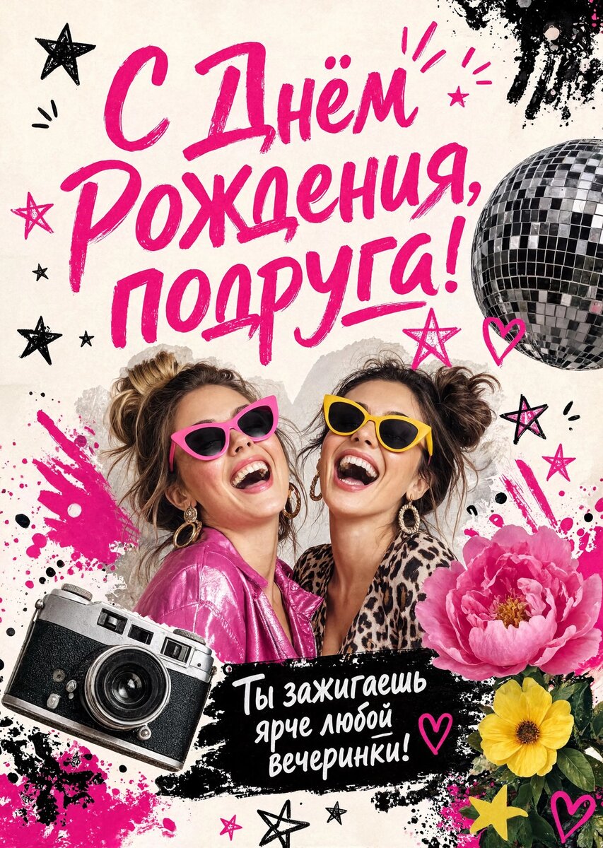 Открытка С Днём Рождения Подруга #19