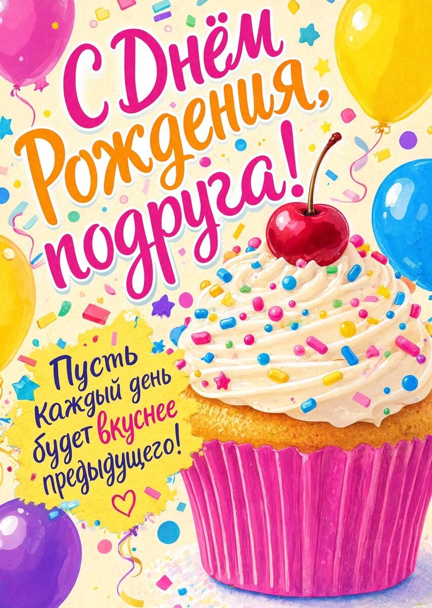Открытка С Днём Рождения Подруга #21