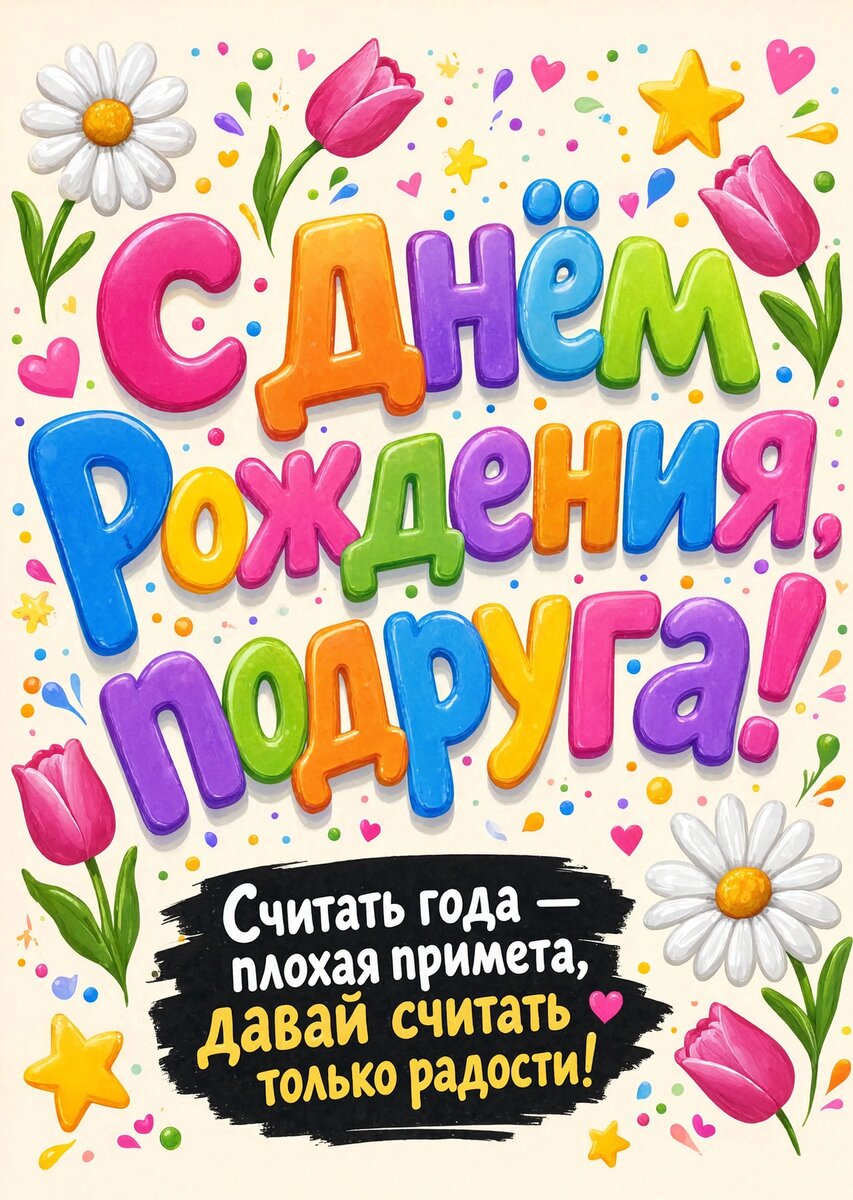 Открытка С Днём Рождения Подруга #22