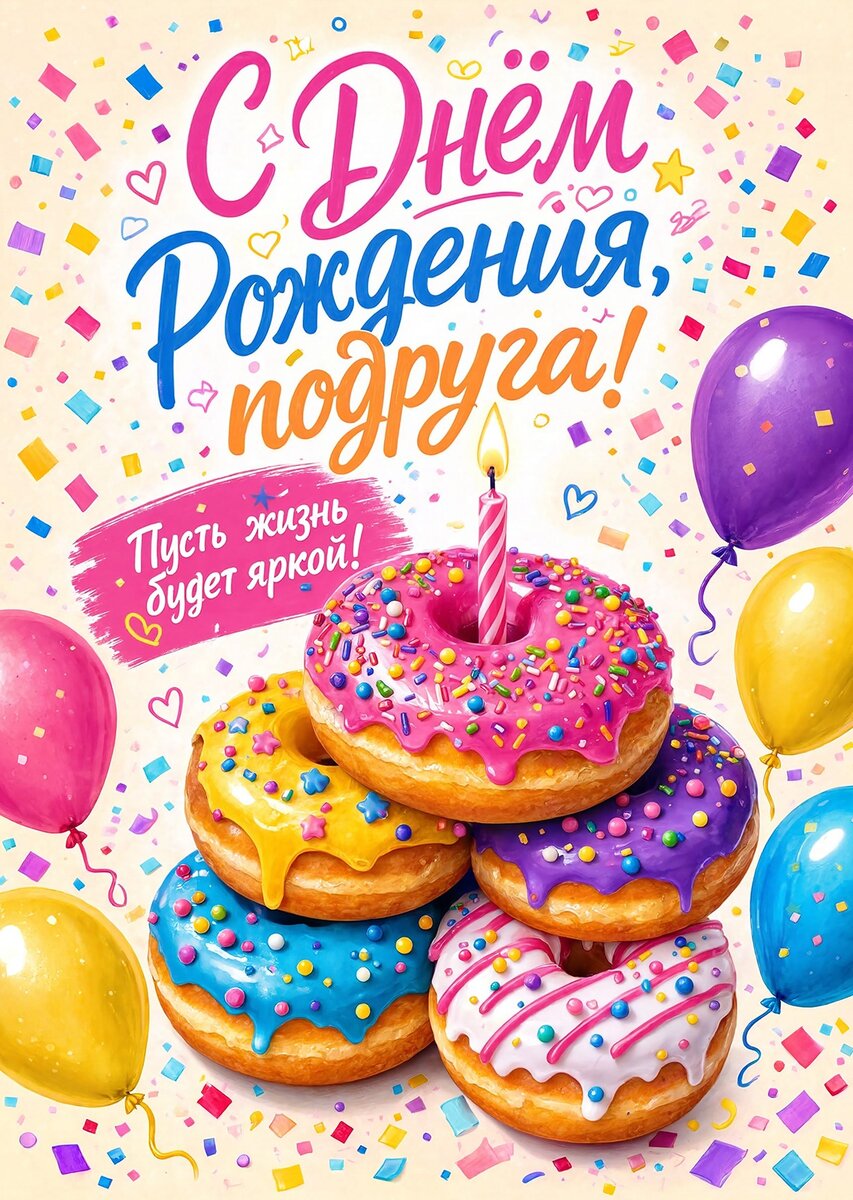 Открытка С Днём Рождения Подруга #3