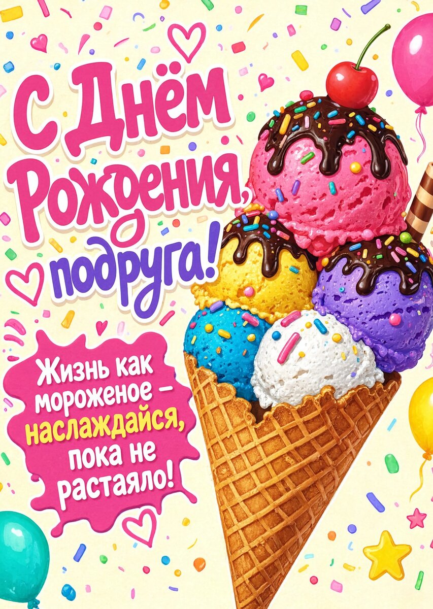 Открытка С Днём Рождения Подруга #31