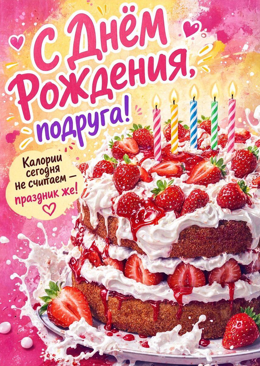 Открытка С Днём Рождения Подруга #34