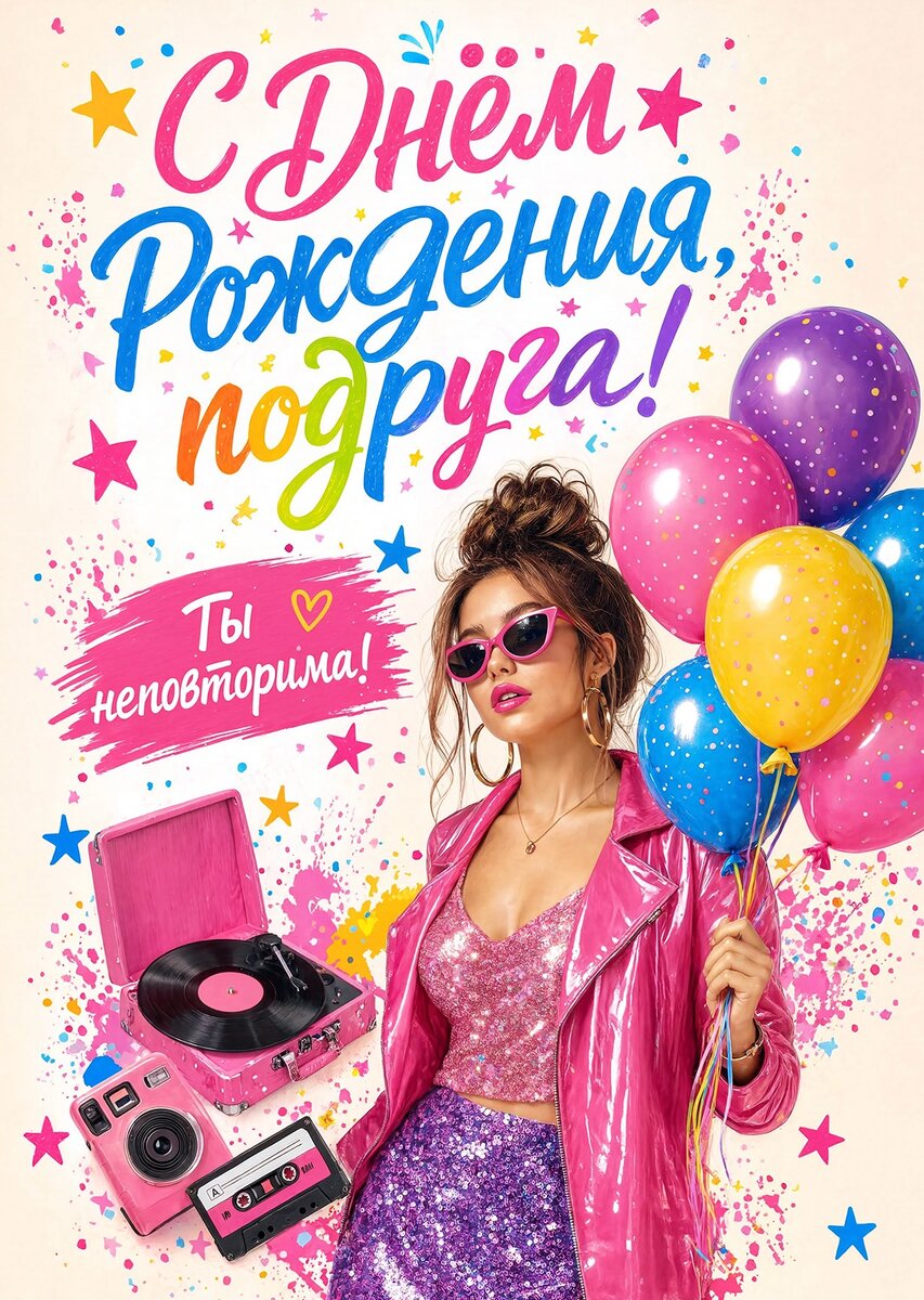 Открытка С Днём Рождения Подруга #4