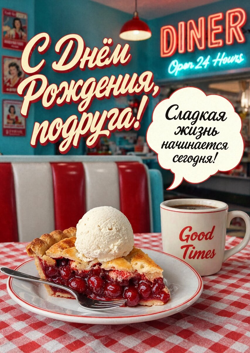 Открытка С Днём Рождения Подруга #43