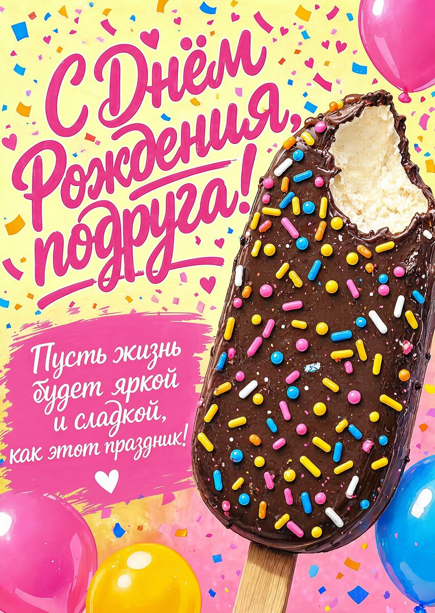 Открытка С Днём Рождения Подруга #5