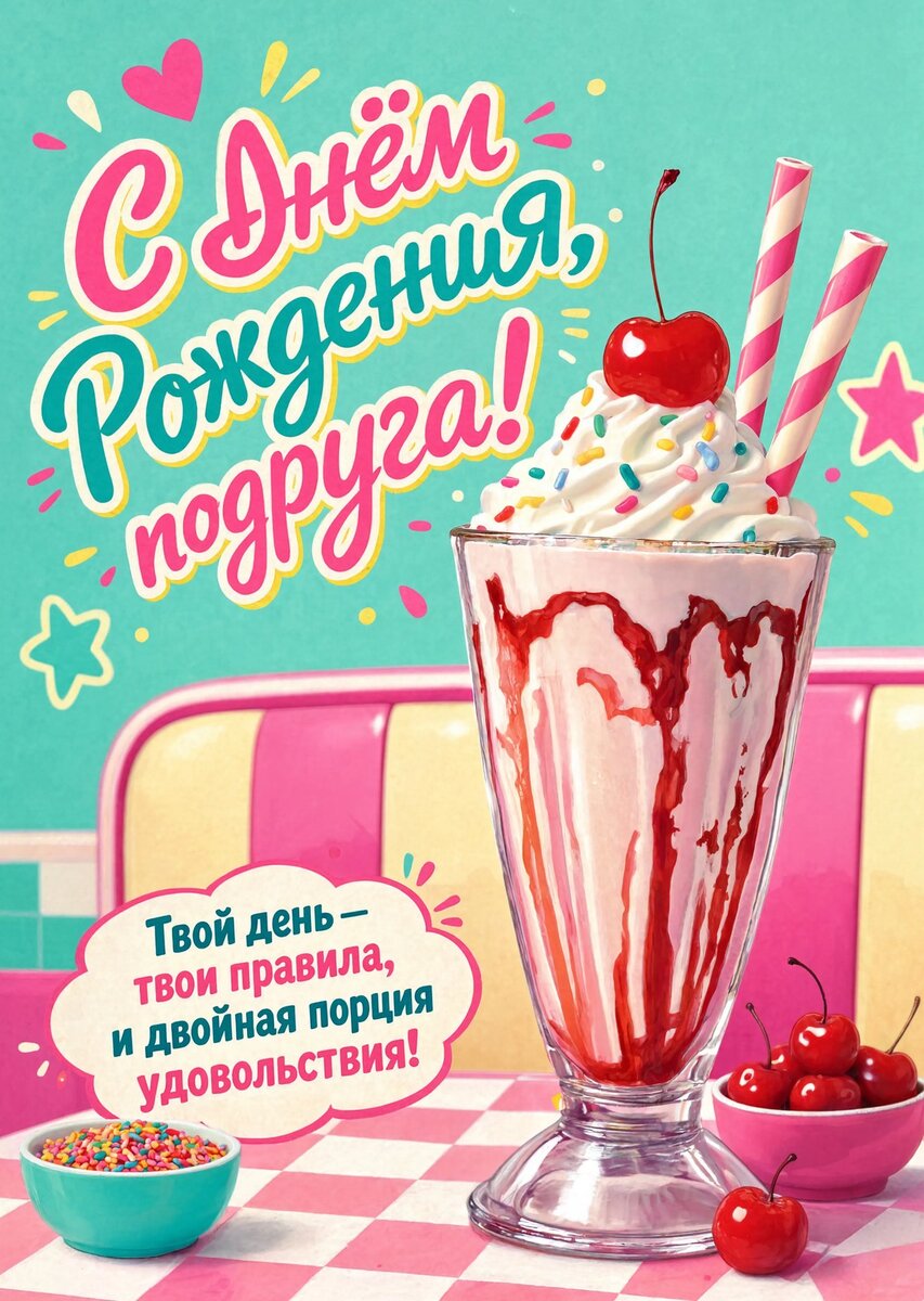 Открытка С Днём Рождения Подруга #59